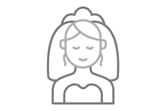 Bride Greyscale Line Icon: A Versatile Design Asset