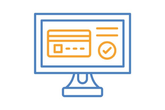 Card Payment Blue & Orange Line Icon: Your Design Workflow Shortcut