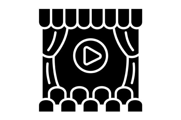 Cinema Glyph Icon: Versatile Design Assets for Every Project