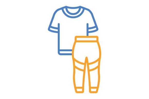 Clothes Blue & Orange Line Icon: Versatile Design Asset