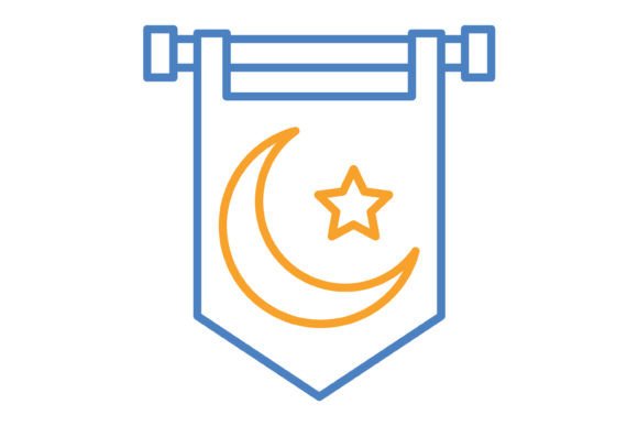 Explore the Pennant Blue & Orange Line Icon: A Design Asset for Every Project