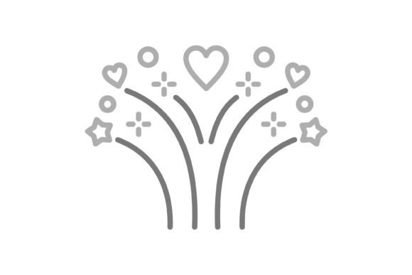 Fireworks Greyscale Line Icon: A Versatile Design Asset