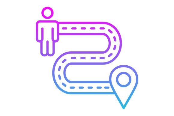 Location Distance Line Gradient Icon: Your New Favorite Design Asset