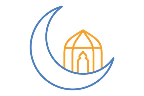 Moon Blue & Orange Line Icon: A Designer's Versatile Toolkit