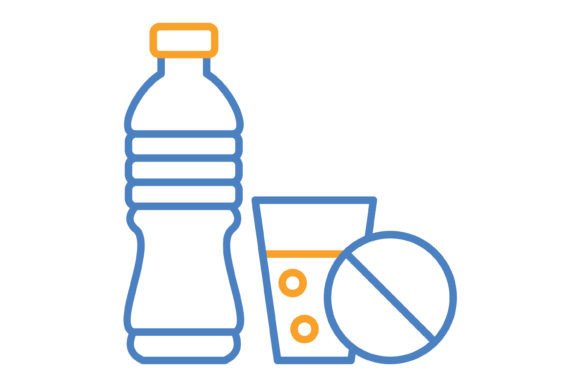 No Drink Blue & Orange Line Icon: A Versatile Design Asset