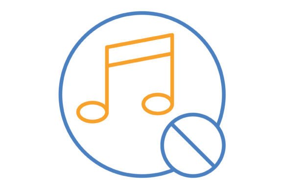 No Music Blue & Orange Line Icon: A Versatile Visual Asset