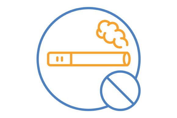 No Smoking Blue & Orange Line Icon: A Designer's Essential Asset