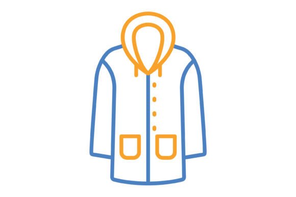 Raincoat Blue & Orange Line Icon: A Fresh Take on Weather Imagery