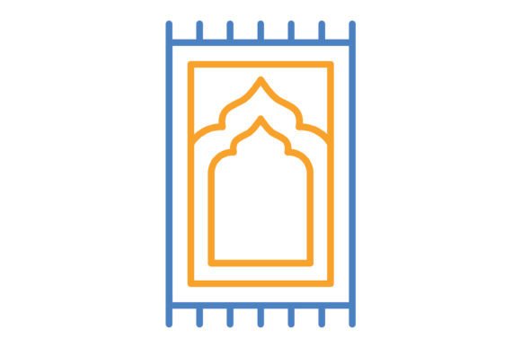 Sajadah Blue & Orange Line Icon: A Versatile Design Asset