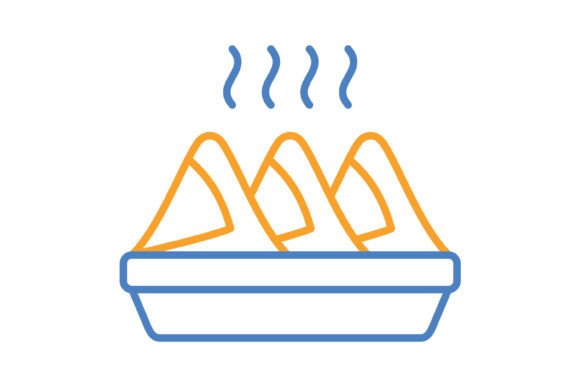 Samosa Blue & Orange Line Icon: A Designer's Asset