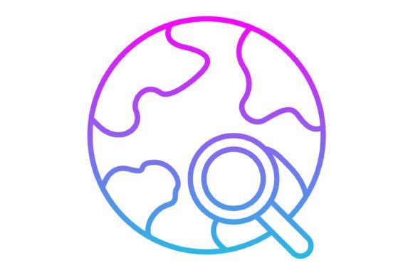 Search Line Gradient Icon: Modern Clarity for Digital Design