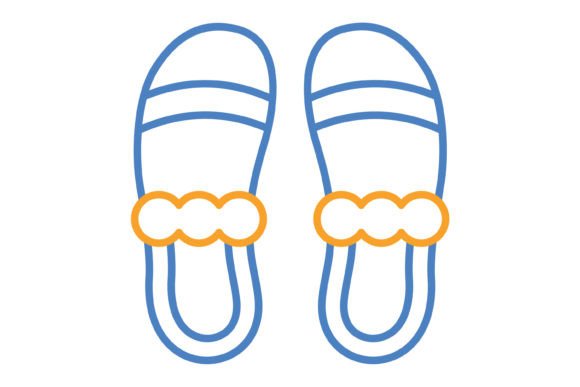 Slippers Blue & Orange Line Icon: A Designer's Guide