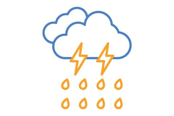 Storm Blue & Orange Line Icons: Your New Design Toolkit
