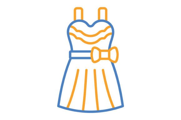 Wedding Dress Blue & Orange Line Icon: A Designer's Guide